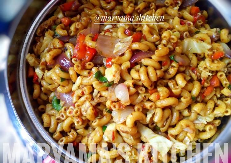 Steps to Make Ultimate Stir fry veggies macaroni