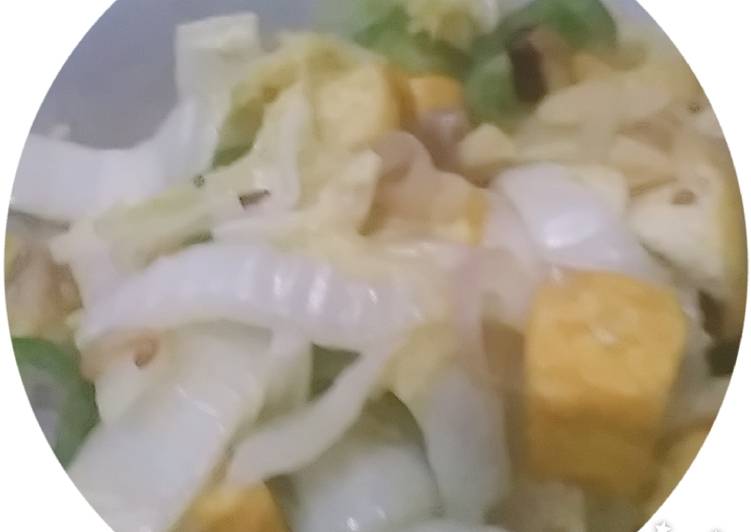 Tumis sawi putih+tahu