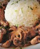 Pulpitos encebollados al Pimentón