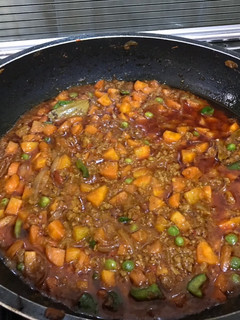 A picture of Bolongonese sauce with a twist.