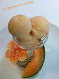 Helado de melón cantaloup elaborado con la Monsieur cuisine Plus