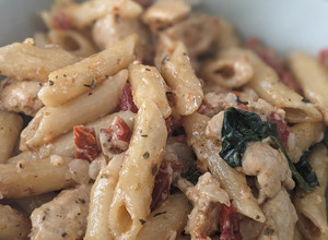 A picture of Marry me Chicken Penne Pasta.