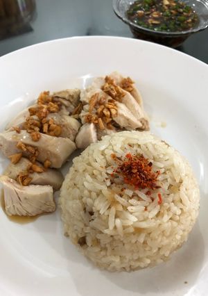 Foto resep Nasi Ayam Hainan (HALAL) (Rice Cooker)