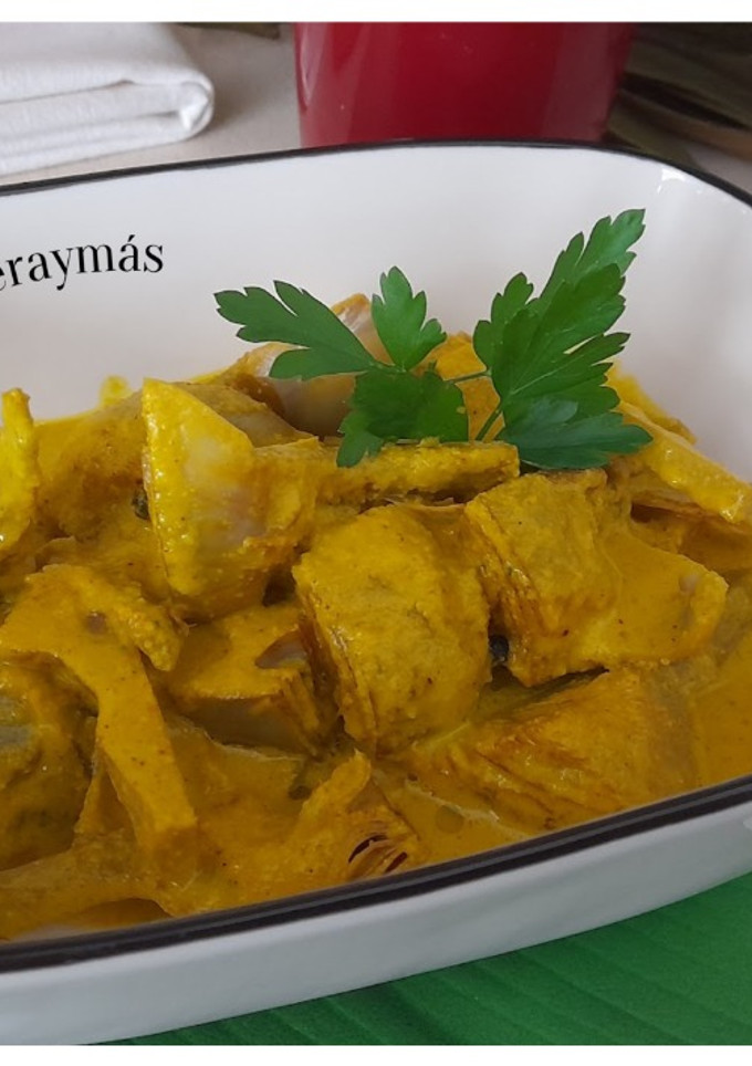 Una foto de Alcachofas en salsa de almendras