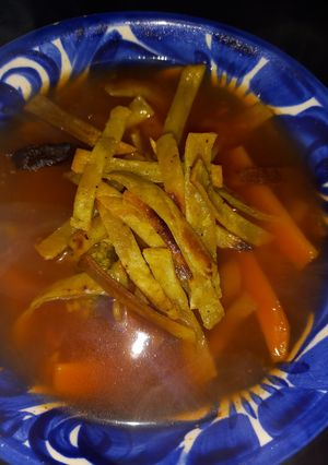 A picture of Vegetable and Tortilla Soup.