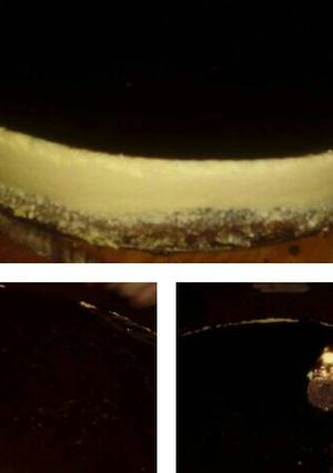 Una foto de Cheesecake de durazno y chocolate