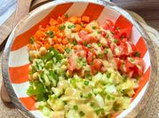 Una foto de garbanzos tahini