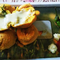 A picture of Cheesy Aloo Kofta {bonda}.