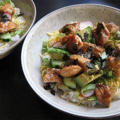 A picture of Teriyaki Chicken Salad Sushi.