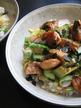 Easy Way Make Recipe Teriyaki Chicken Salad Sushi that is Delicious, Can Spoil the Tongue}