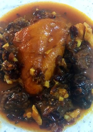 عکسی از دستور خورشت مرغ و آلو