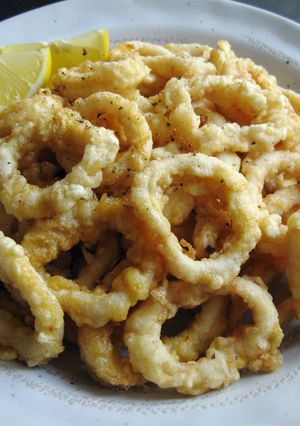 A picture of Crumb-less Calamari Rings.