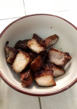รูปของ หมูสันนอกหมักผงพะโล้ (หม้อทอดไร้น้ำมัน)