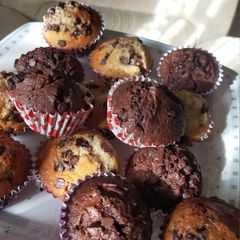 A picture of Chocolate chip muffins !.