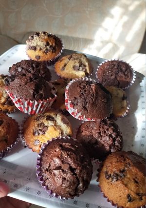 A picture of Chocolate chip muffins !.