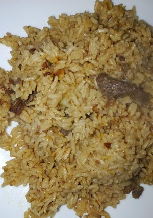 A picture of Beef Pilau with Potatoes.