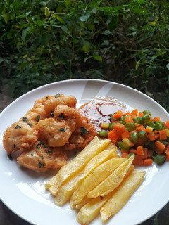 Foto resep Fish and Fries with Tonkatsu Sauce