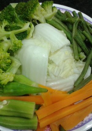 Hình của món Rau Củ Luộc Chấm Chao.