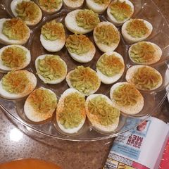 A picture of Avocado Deviled Eggs.
