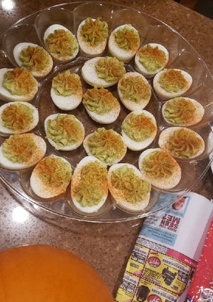 A picture of Avocado Deviled Eggs.