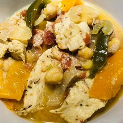 Crockpot Colorful Chicken 🐔, Peppers 🌶 and Garbanzo Stew A picture of Crockpot Colorful Chicken 🐔, Peppers 🌶 and Garbanzo Stew.