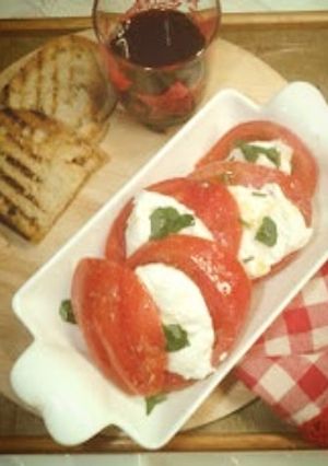 A picture of Whole Wheat Bruschetta with Light Caprese.