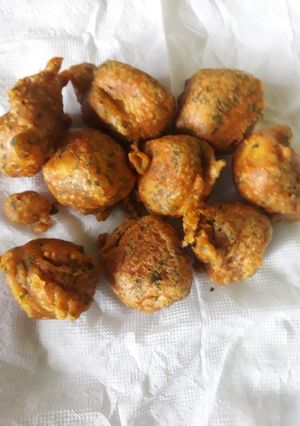 A picture of Bhajia crusted-Potatoes#4weekschallenge#CharityRecipe#.