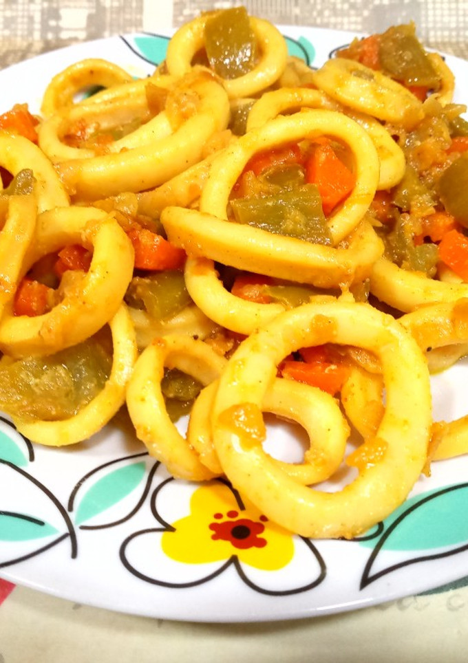 Una foto de Anillas de calamar al curry