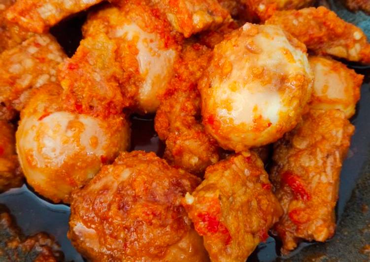 Resep Telor&amp;tempe balado, Lezat Sekali