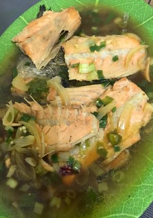 Foto resep Salmon kuah kecap asin
