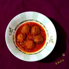 A picture of Kathal Kofta In Tomato Gravy.