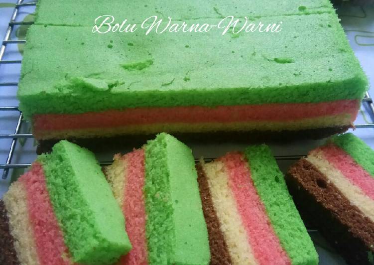 Resep 260. Bolu Warna-warni Anti Gagal