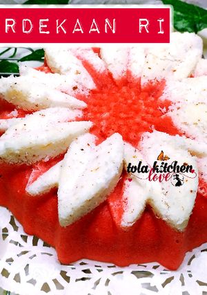 Foto resep Putu ayu jumbo versi merah putih