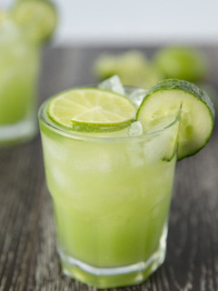 A picture of Cucumber, ginger and lemon juice.