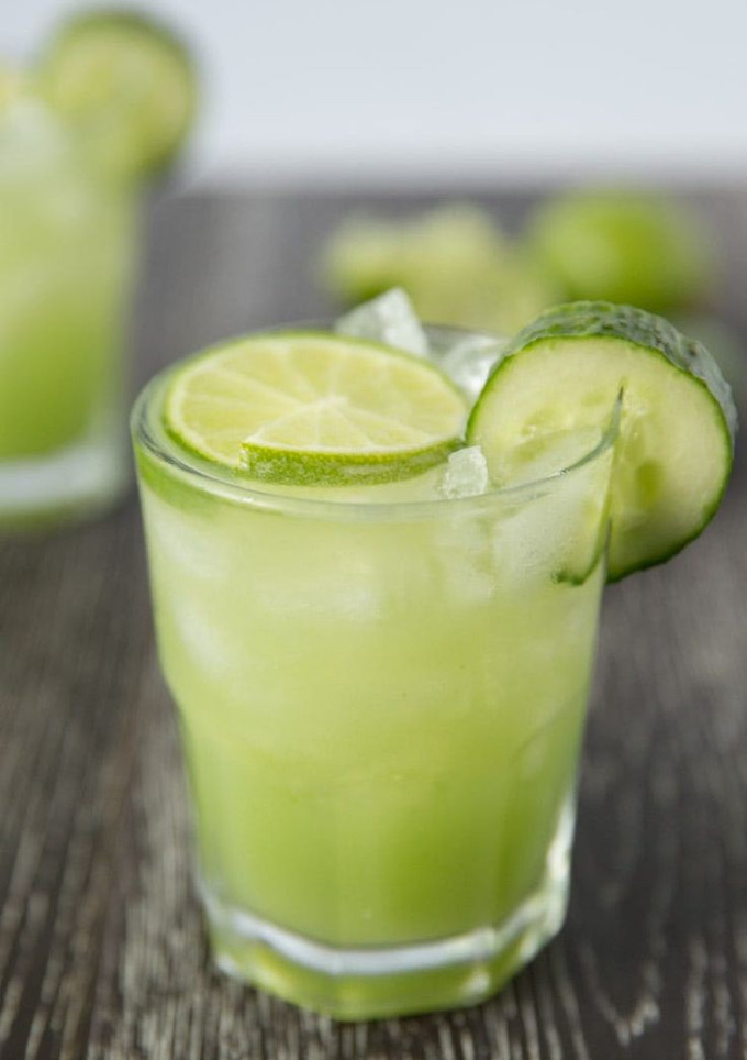 A picture of Cucumber, ginger and lemon juice.