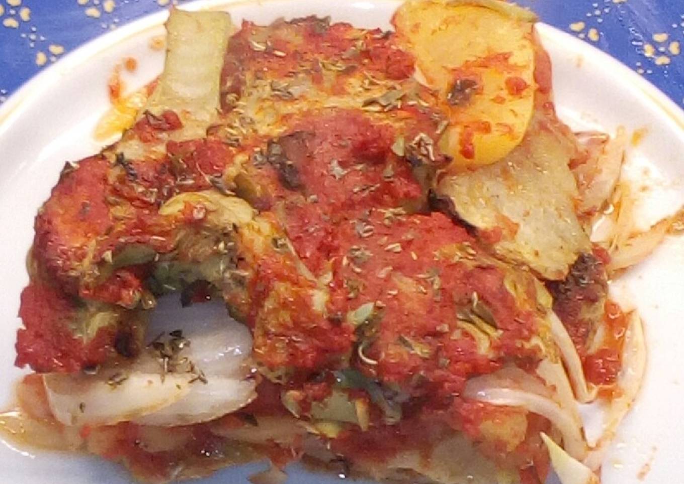 Cake with Timballo di Carciofi and Pizzaiola