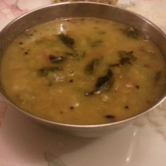 A picture of Methi dal (thuar dal with fenugreek leaves).