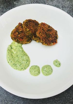 A picture of Leftover dhaal Fritters.