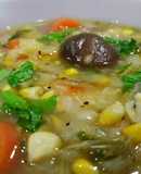 Chinese sweet corn and cabbage soup