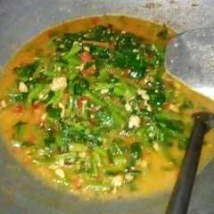 A picture of Oseng kangkung, tempe ulek pedes.