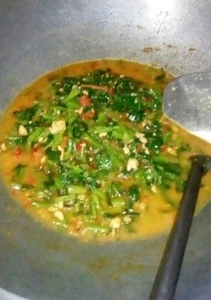 Foto resep Oseng kangkung, tempe ulek pedes