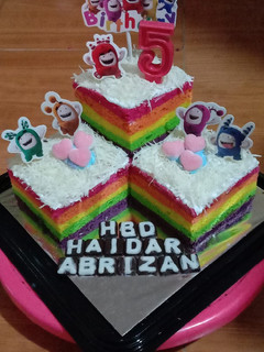 Foto resep Simple rainbow birthday cake