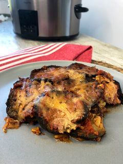 Una foto de Berenjenas parmesana en olla Crockpot de cocción lenta