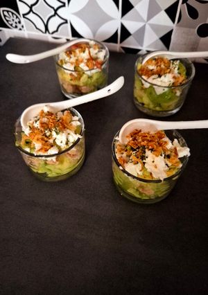 Une photo de Verrines de thon avocat 🥑 et chèvre frais