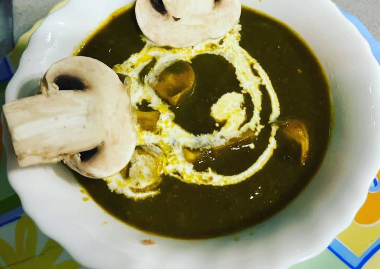 Recipe of Speedy Palak mushroom