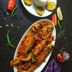 A picture of Pabdar Tel Jhal(Pabda Fish Curry).