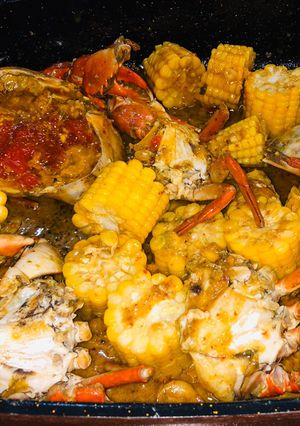 Hình của món Cua sốt trứng muối Singapor.