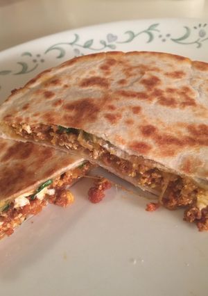 A picture of Chorizo n Egg Quesadillas.