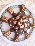 Chocolate dates palm-biscuit cake