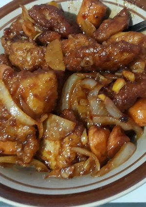 Foto resep Chicken Karage with Sausage Teriyaki #SunnyGold